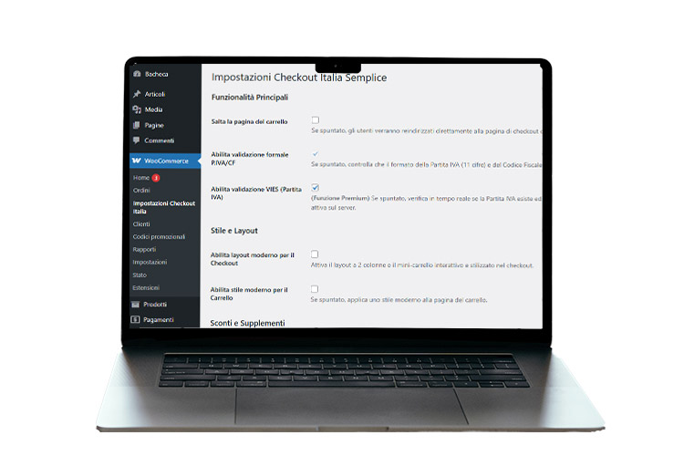 checkout italia semplice pro schermata