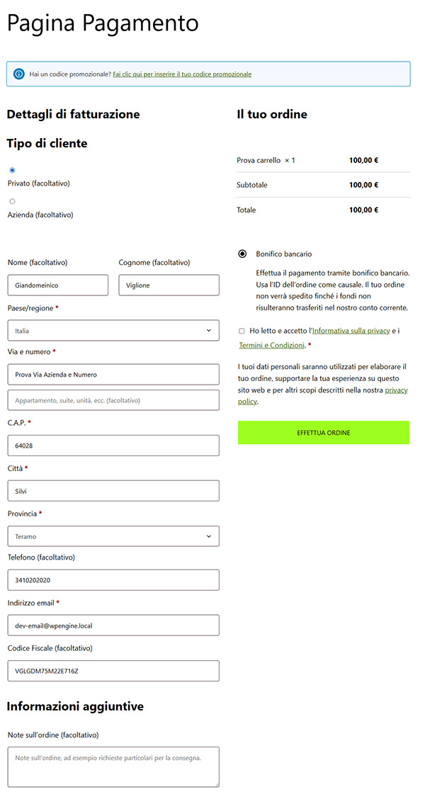 woocommerce checkout professionale