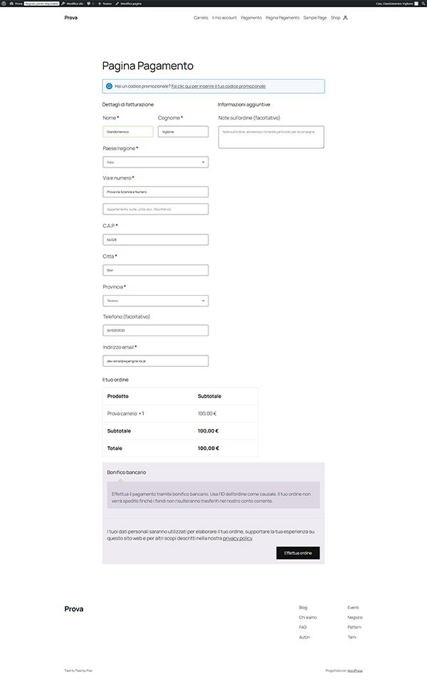 woocommerce checkout standard