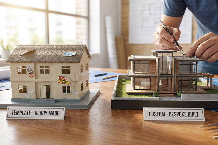 Realizzazione siti web custom vs template