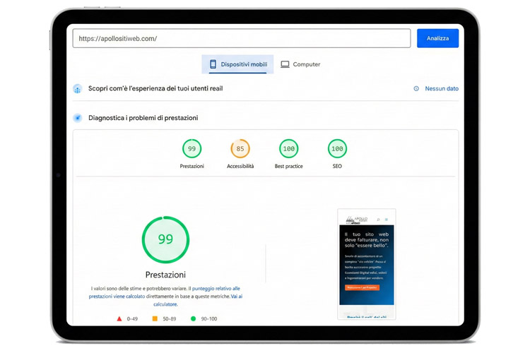 ipad ApolloSitiWeb audit performance
